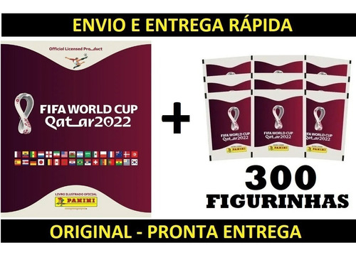 Álbum Copa Do Mundo 2022 + 300 Figurinhas Copa Catar Oficial