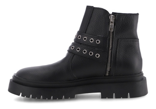 Borcego Bota Cuero Doble Cierre Suela Goma Mujer Invierno