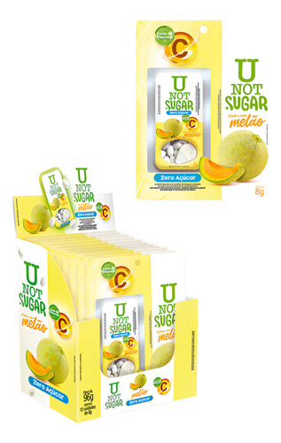 Dp 12 Bala U Not Sugar Zero Açucar Sabor Melao