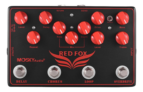 Imagen 6 de 7 de Mosky Red Fox - Pedal De Efectos Para Guitarra Eléctrica 4