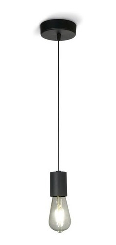 Lámpara Colgante Negro 1 Luz Hierro