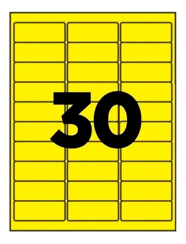 Etiqueta Adesiva Carta 66,7mm X 25,4mm Fluor 100 Folhas
