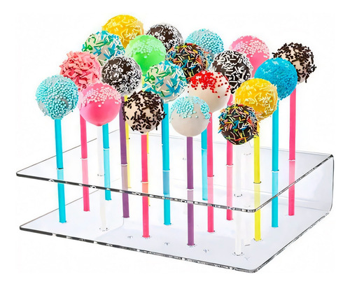 Suporte Expositor Pirulito Acrílico 20 Furos Cakepop Display