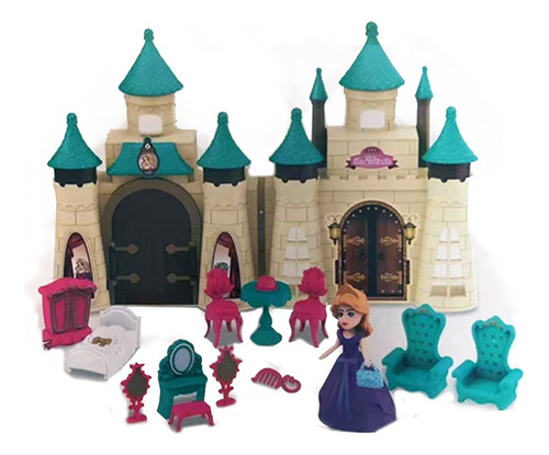 Castillo Magico Con Muebles Accesorios Y Princesa Incluida