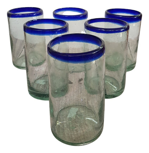 Set 6 Vasos De Vidrio Soplado 