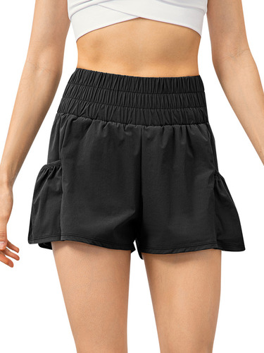 Shorts Deportivos Mujer 2-en-1 Con Bolsillos.cintura Ancha