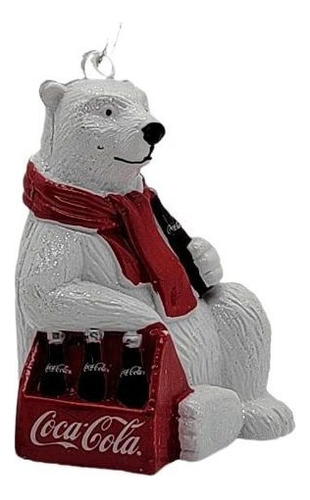 Kurt Adler Coca-cola Polar Bear Con 6 Paquetes De Botel