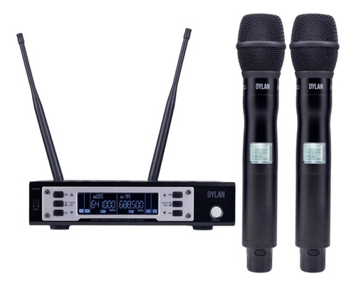 Sistema De Microfone Sem Fio Duplo Dylan D-9000s Power