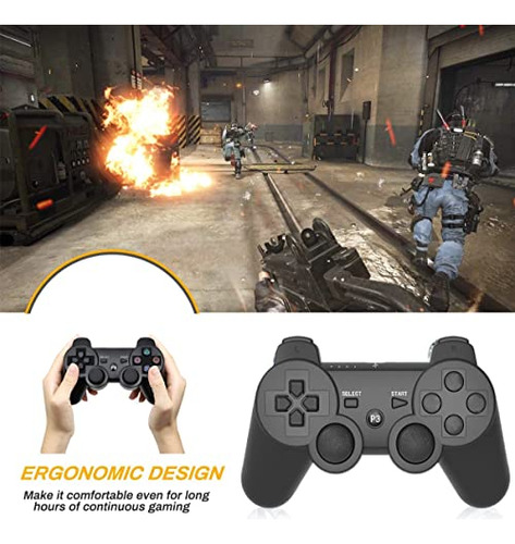 Controladores Inalmbricos Ps3 - 2 Pack Bluetooth Con Cargado