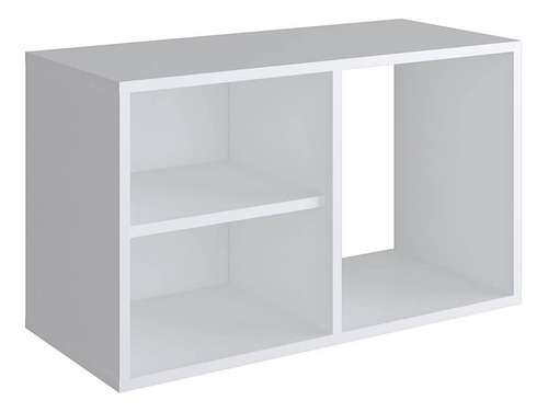 Mueble de pared blanco con forma de cubo, 3 nichos, 68 cm, lirios