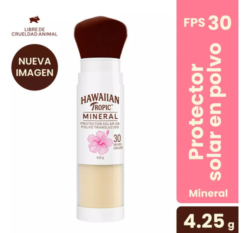 Protector Solar En Polvo Fps30 Mineral Brush Hawaiian Tropic