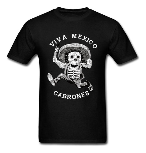 Viva Mexico Cabrones Playera Hombre Calavera Playeras Negr