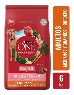 Purina One Perro Adulto Grande Cordero 6 Kg