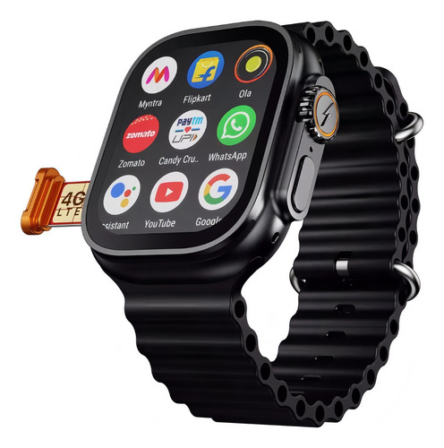 Smartwatch X Ultra 2 Android 4g Wi-fi Gps C/ Chip Celular Caixa Preto Pulseira Preto Bisel Preto Desenho Da Pulseira Mesh