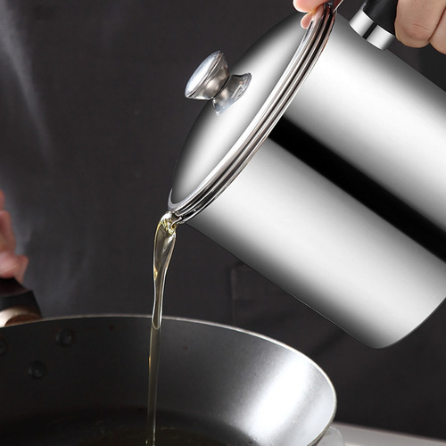 Colador De Aceite Y Recipiente De Acero Inoxidable, Olla De