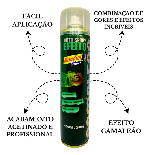 Tinta Spray Efeito Camaleão 400ml Automotiva Muda De Cor