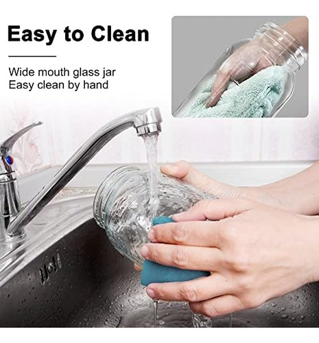 Jarra Mason Jar De 32 Oz - Frasco De Boca Ancha Resistente C