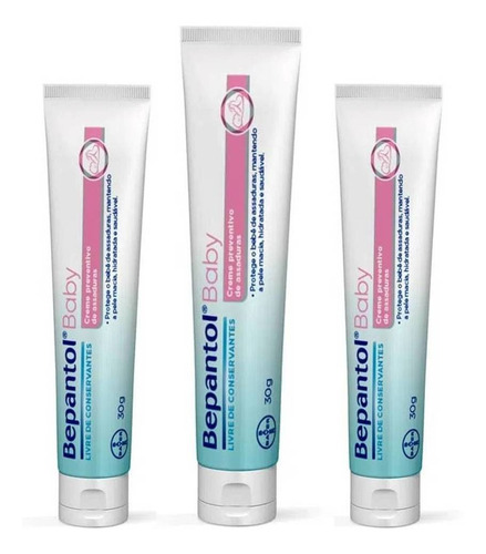 Kit Com 3 Cremes De Assadura Proteção Delicada 30gr Bepantol