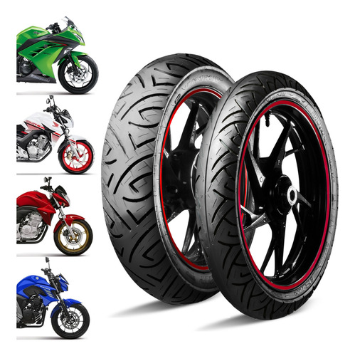 Par Pneu Dianteiro Traseiro Str7000 140/70-17 + 110/70-17