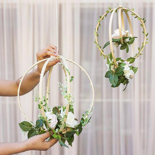Aros De Anéis De Bambu Para, Artesanato 33cm Madeira 33cm