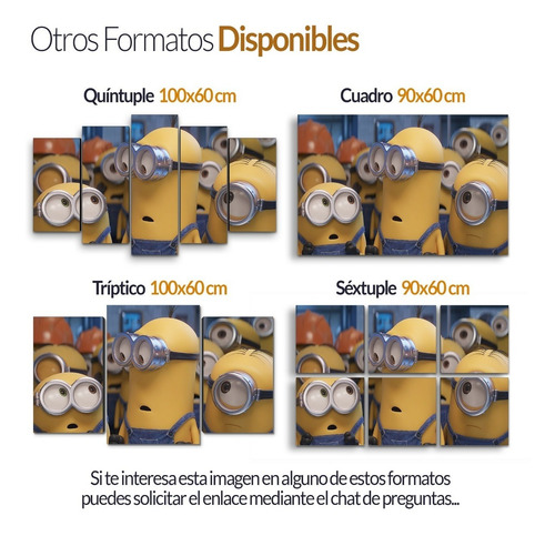 Cuadro Decorativo Moderno Minions Jd-0535 G Cuadro 90x60 Cm Sin Marco