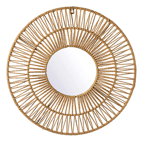 Vintiquewise Decorativo Tejido Papel Cuerda Forma Redonda Ba