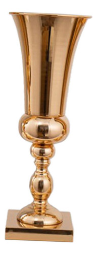Jarrón De Trompeta De Metal Dorado Para Centro 15x19x47cm