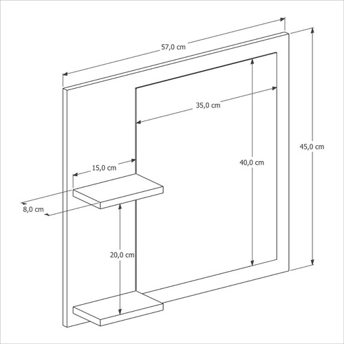 Conjunto Gabinete Com Espelheira Banheiro 60cm Adonis Preto