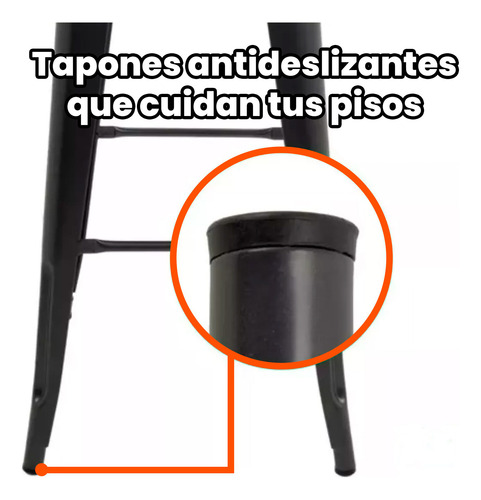 Pack 4 Taburete Alto De Metal Para Barra