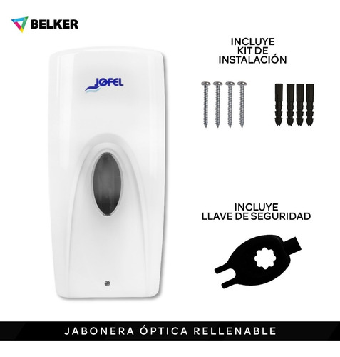 Jabonera Automática Dispensador Blanco Jofel 1 Lt 5 Pzas