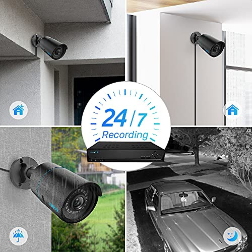 Reolink 5mp 8ch Poe Security Camera System, 4pcs 5mp Wired P