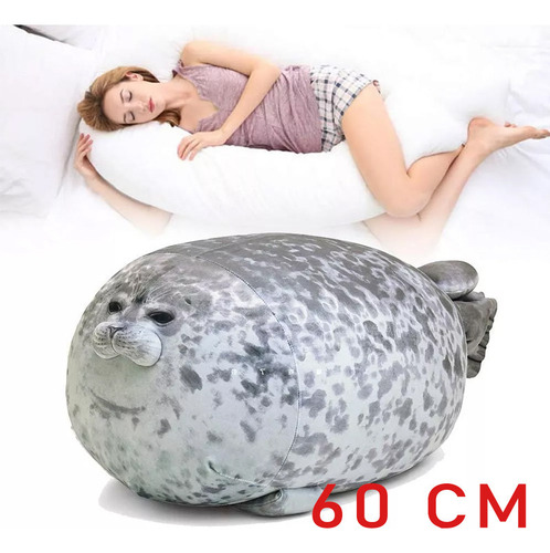 Foca Gordita Manchada - Almohada De Peluche - 60 Cm