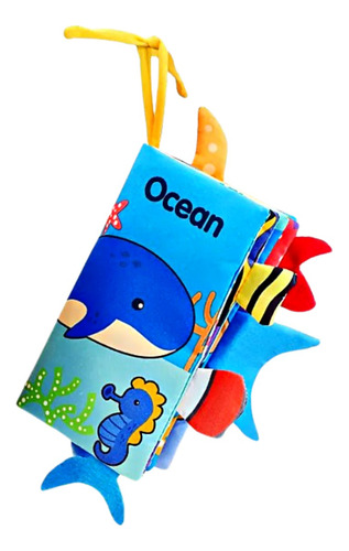 Livro Pano Oceano Sensorial Animais Brinquedo De Bebê 