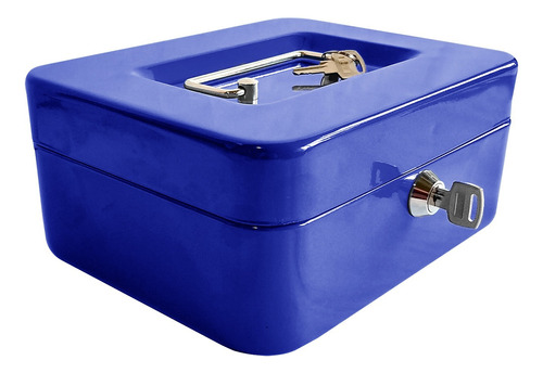 Cofre Portavalores Caja De Dinero Monedero, Alajero    N°1 Color Azul