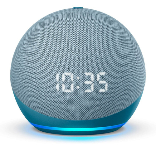 Amazon Echo Dot Echo Dot 4th Gen with clock con asistente virtual Alexa, pantalla integrada twilight blue 110V/240V