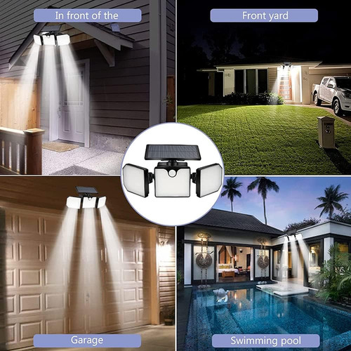 Kit De Bateria De Painel Solar, 3 Lâmpadas Led Impermeáveis,
