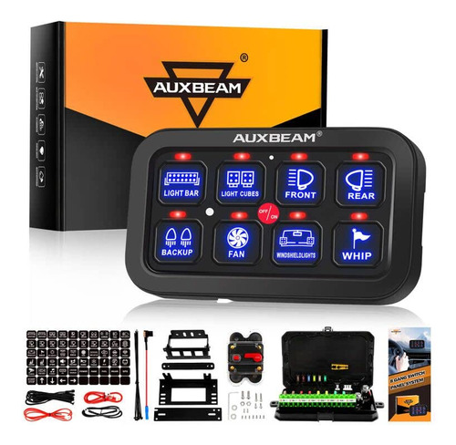 Auxbeam Panel De Interruptor De 8 Bandas Ba80, Caja De Siste