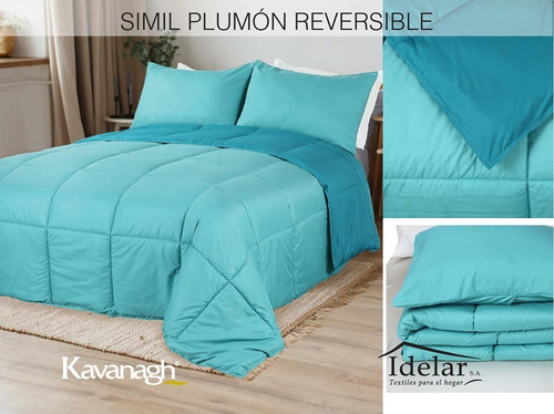 Kavanagh Acolchado Simil Plumon Queen Edredon Reversible