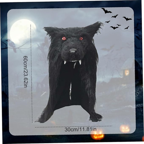 Máscara Realista De Lobo Peludo De Látex E Pelúcia Com Cabeç