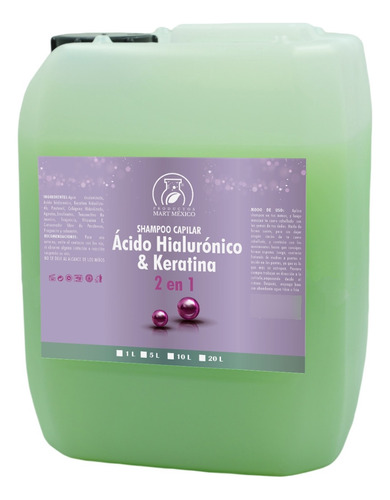  Shampoo De Ácido Hialurónico & Keratina 10 Litros