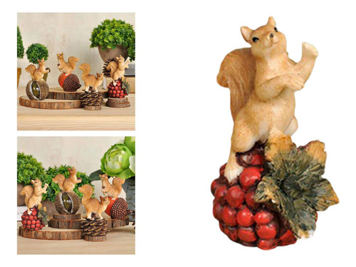 Figura De Ardilla De Resina Con Forma De Ardilla De Jardín C