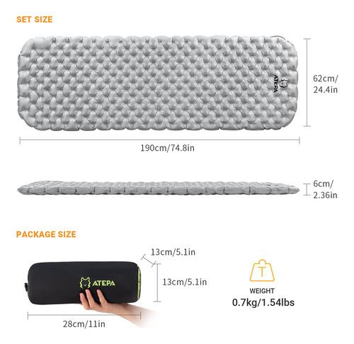 Colchoneta Ultraligera Impermeable Para Acampar, Senderismo