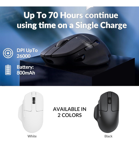 Keychron M7 Ratón Óptico Inalámbrico Para Juegos, Tri-modo 2