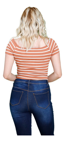 Body Casual Mujer Estilo Moderno Rayas Botones Decorativos