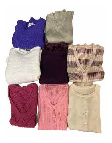 Sweater Camperas Cardigan Chalecos Mujer S M Lana Hilo C/u