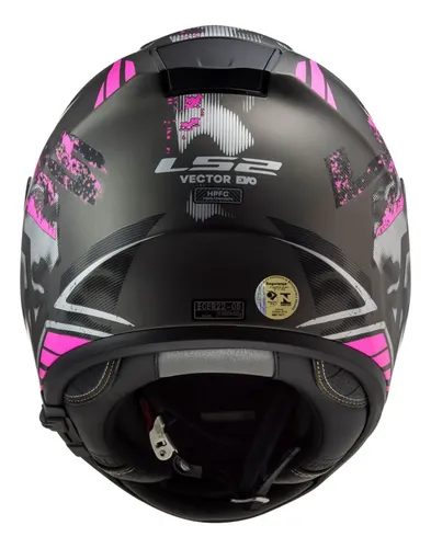 Capacete Fechado Ls2 Ff397 Vector Stencil Preto Rosa