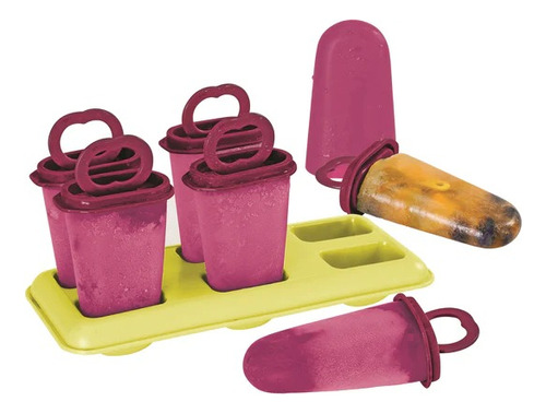 Molde Para Heladitos Set X 6 Con Bandeja Tupperware Nuevos