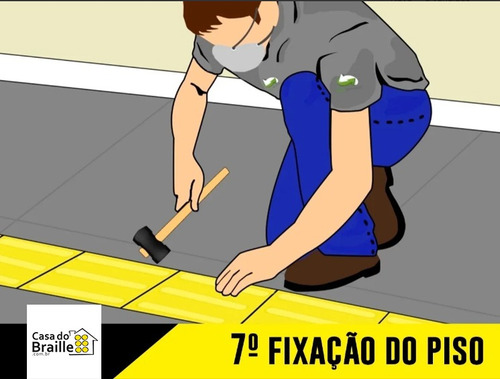 Imagem 9 de 10 de Piso Tátil Alerta Pvc 25x25 Azul 16 Pçs 4m Linear