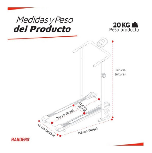 Imagen 9 de 10 de Cinta Magnética Randers Arg-051 + Mini Bike Plegable