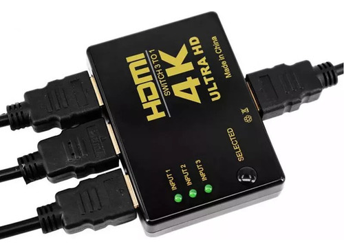 Switch Hdmi 3x1 4k Selector + Control Remoto